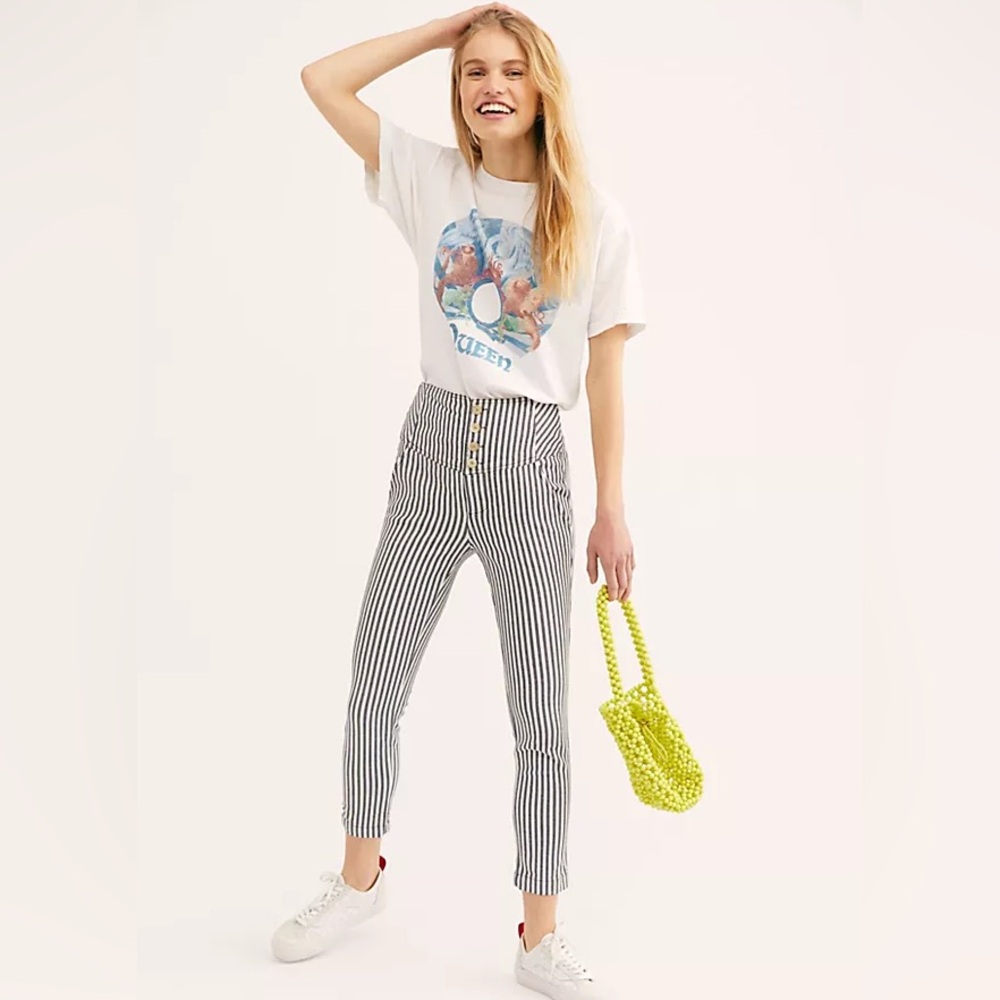Free People sz 0 Frankie High Rise Striped Pants